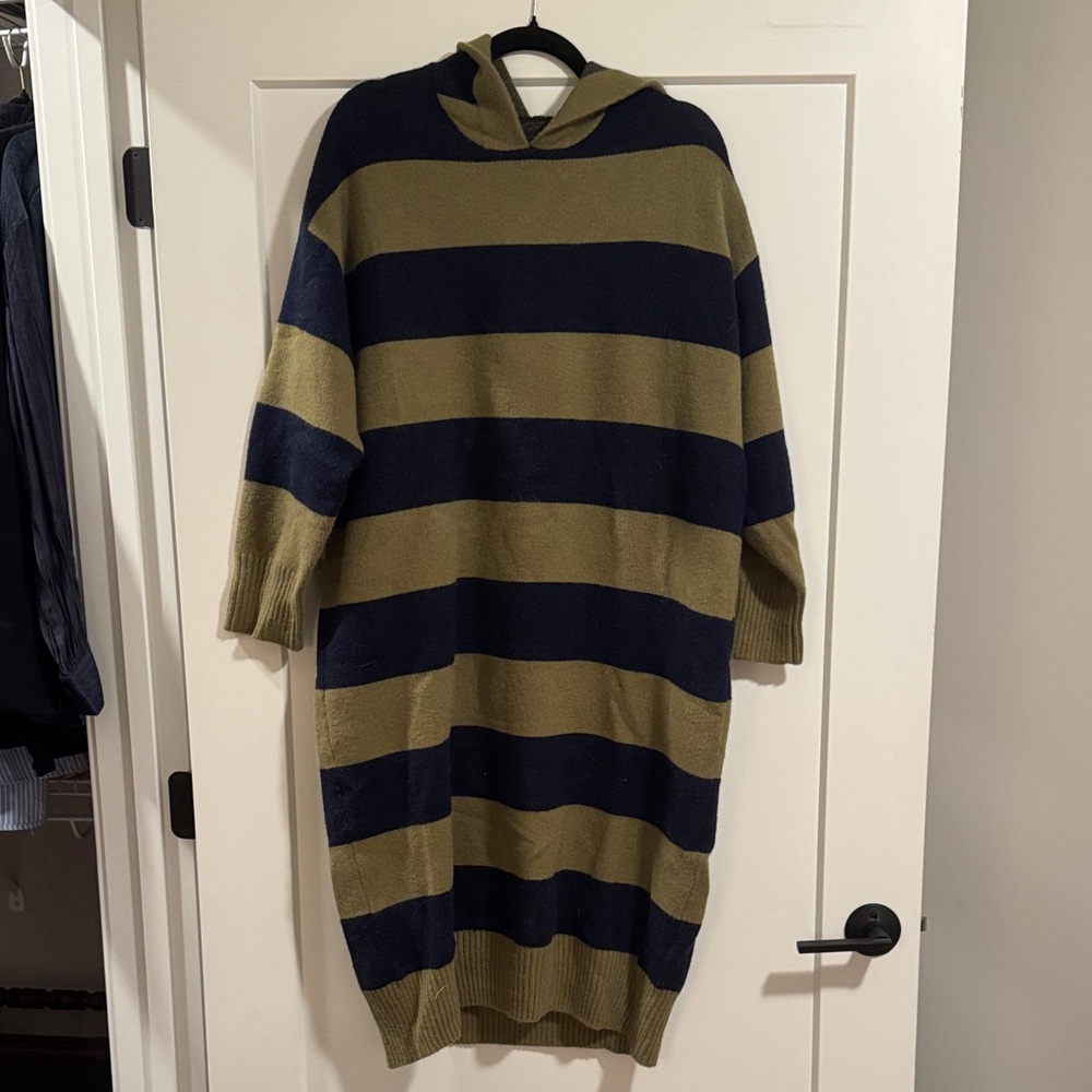 SHEIN Striped Hooded Sweater Dress